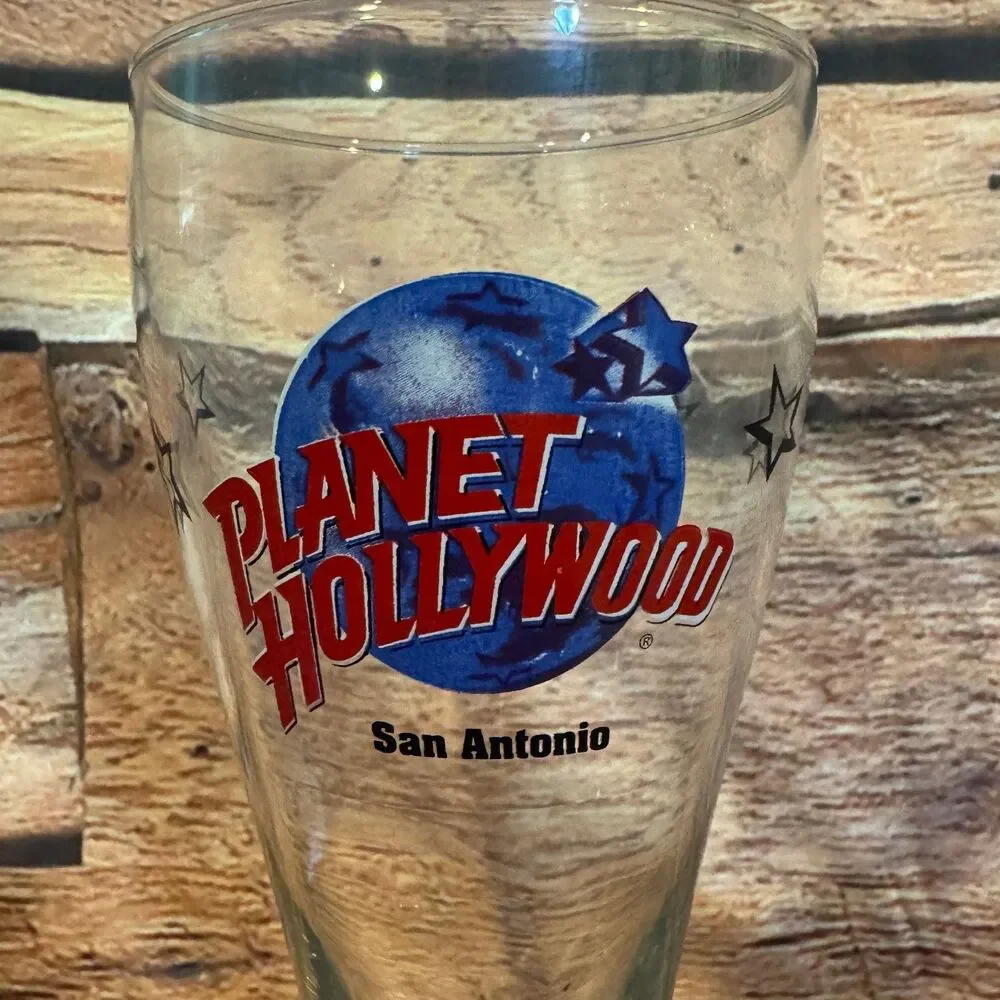 Planet Hollywood San Antonio Pilsner Glass Clear Restaurant Memorabilia